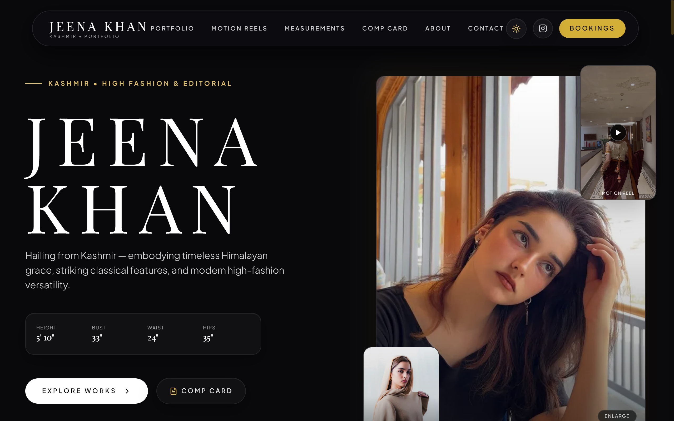 Jeena Khan Model Portfolio